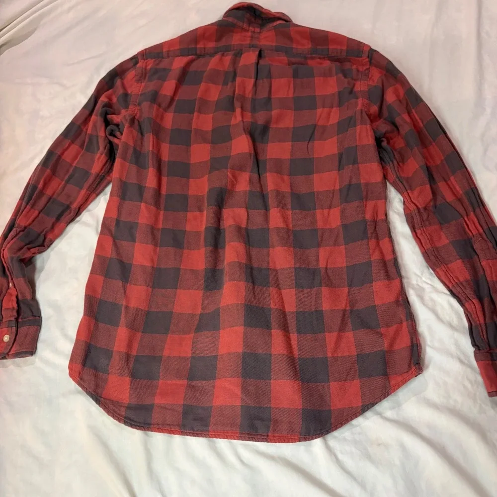 Polo Ralph Lauren Mens Classic Fit Lined Buffalo Check Soft Flannel Shirt Red M